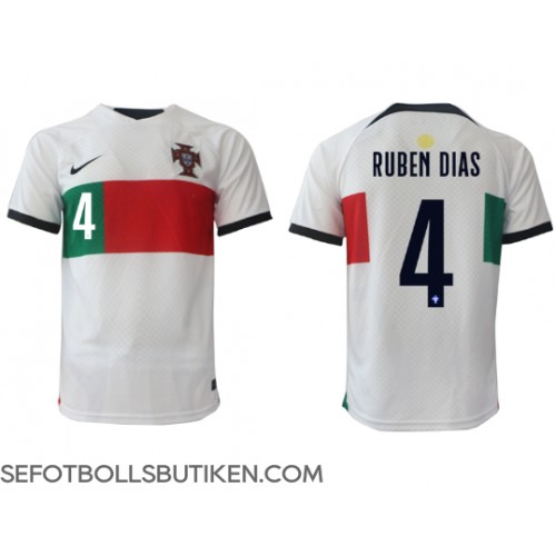 Portugal Ruben Dias #4 Replika Borta matchkläder VM 2022 Korta ärmar